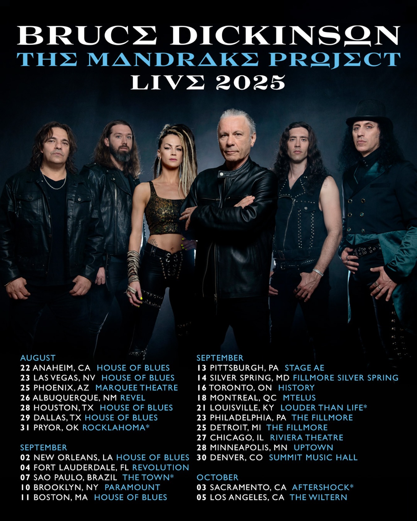 Bruce Dickinson The Mandrake Project Tour Poster 2025